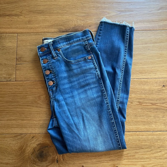MADEWELL 10" High-Rise Skinny Crop Jeans Button Front Style K7520 Size 27 - Picture 3 of 4